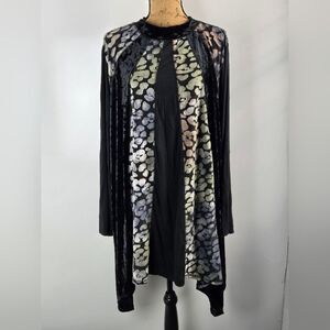 LOGO Lori Goldstein Lavish Jersey Velvet Jaquard Dress Tunic Sz 5X
